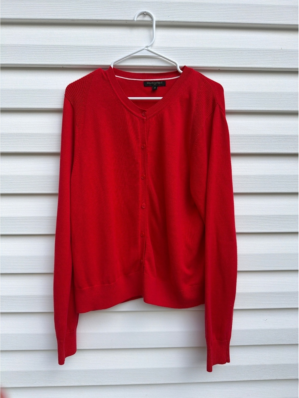 Banana Republic Women’s XL Red Cotton Blend Button Front Cardigan Sweater